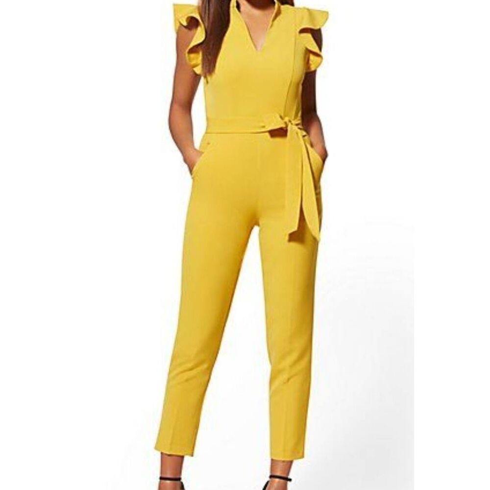 New York & Company Yellow Jumpsuit Women’s SZ Small